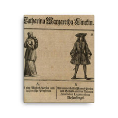 Catharina Margaretha Linck canvas print on a plain backdrop in size 16"x20".