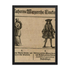 Catharina Margaretha Linck framed print on a plain backdrop in size 18"x24".