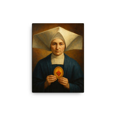 Catherine Laboure canvas print on a plain backdrop in size 12"x16".