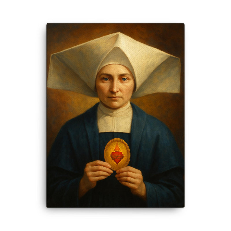 Catherine Laboure canvas print on a plain backdrop in size 18