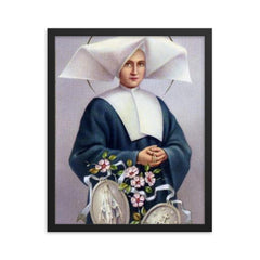 Catherine Laboure framed print on a plain backdrop in size 16"x20".