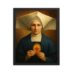 Catherine Laboure framed print on a plain backdrop in size 16"x20".