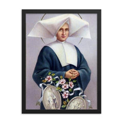 Catherine Laboure framed print on a plain backdrop in size 18"x24".