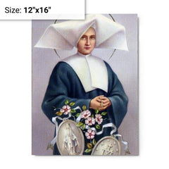 Catherine Laboure metal print on a plain backdrop in size 12"x16".