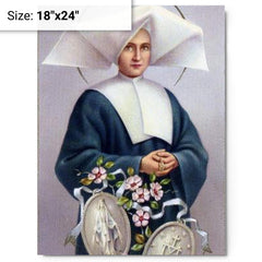 Catherine Laboure metal print on a plain backdrop in size 18"x24".