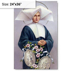 Catherine Laboure metal print on a plain backdrop in size 24"x36".
