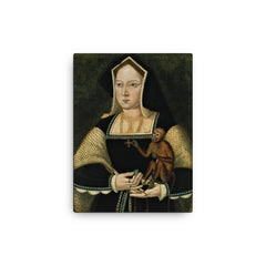 Catherine of Aragon canvas print on a plain backdrop in size 12"x16".
