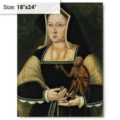 Catherine of Aragon metal print on a plain backdrop in size 18"x24".