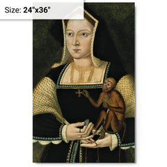 Catherine of Aragon metal print on a plain backdrop in size 24"x36".