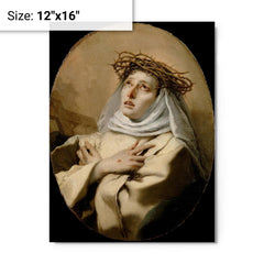 Catherine of Siena metal print on a plain backdrop in size 12"x16".