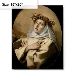 Catherine of Siena metal print on a plain backdrop in size 16"x20".