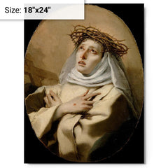 Catherine of Siena metal print on a plain backdrop in size 18"x24".