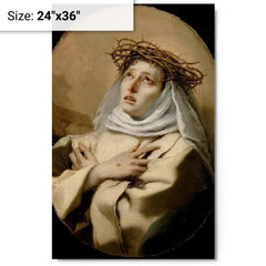 Catherine of Siena metal print on a plain backdrop in size 24"x36".