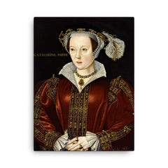 Catherine Parr canvas print on a plain backdrop in size 18"x24".
