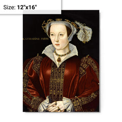 Catherine Parr metal print on a plain backdrop in size 12"x16".