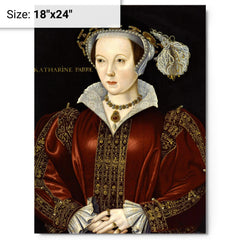 Catherine Parr metal print on a plain backdrop in size 18"x24".