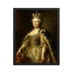 Catherine the Great framed print on a plain backdrop in size 16"x20".