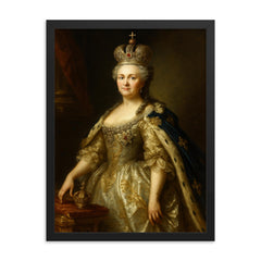 Catherine the Great framed print on a plain backdrop in size 18"x24".