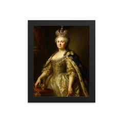 Catherine the Great framed print on a plain backdrop in size 8"x10".