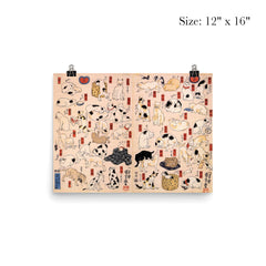 Cats Suggested as The Fifty Three Stations of the Tokaido by Utagawa Kuniyoshi, 1850 poster 3
