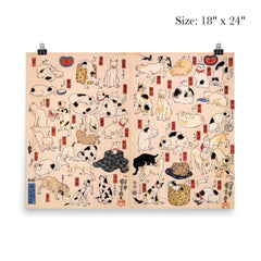 Cats Suggested as The Fifty Three Stations of the Tokaido by Utagawa Kuniyoshi, 1850 poster 5