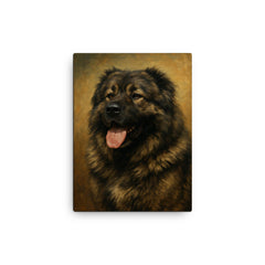 Caucasian Ovcharka dog canvas print on a plain backdrop in size 12"x16".