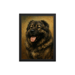 Caucasian Ovcharka dog framed print on a plain backdrop in size 12"x16".