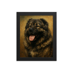 Caucasian Ovcharka dog framed print on a plain backdrop in size 8"x10".