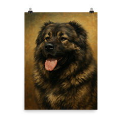 Caucasian Ovcharka dog poster on a plain backdrop in size 8"x10".