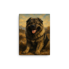 Caucasian shepherd dog canvas print on a plain backdrop in size 12"x16".