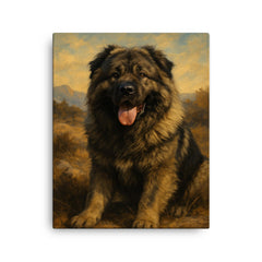 Caucasian shepherd dog canvas print on a plain backdrop in size 16"x20".
