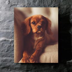 Cavalier King Charles Spaniel Puppy metal print mockup