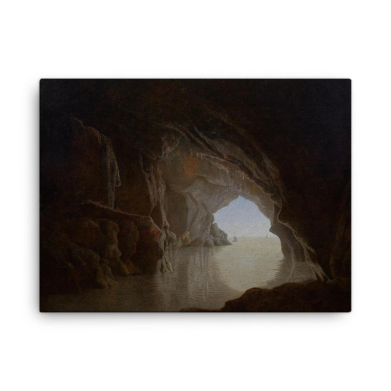 Cave in the Evening by Joseph Wright of Derby, 1774 canvas print on a plain backdrop in size 18