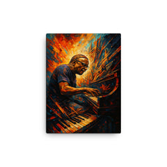 Cecil Taylor explosive piano architecture canvas print on a plain backdrop in size 12"x16".