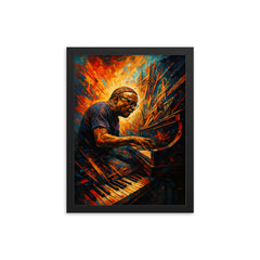 Cecil Taylor explosive piano architecture framed print on a plain backdrop in size 12"x16".