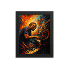 Cecil Taylor explosive piano architecture framed print on a plain backdrop in size 8"x10".