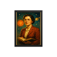 Cecilia Payne Gaposchkin framed print on a plain backdrop in size 12"x16".