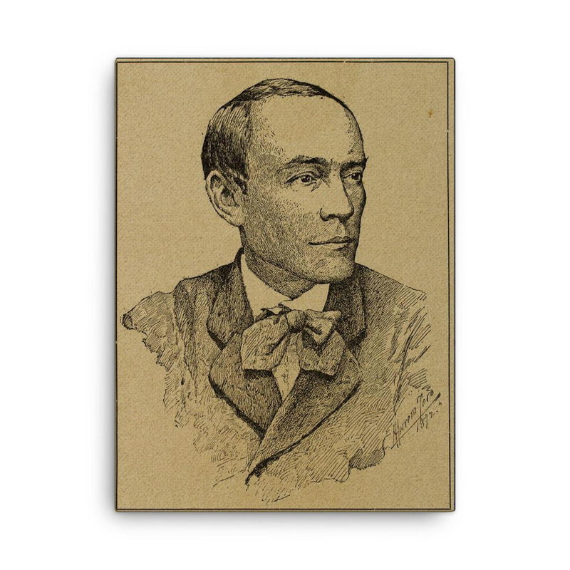 Cecilio Acosta canvas print on a plain backdrop in size 18