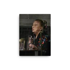 Ceija Stojka canvas print on a plain backdrop in size 12"x16".