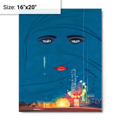 Celestial Eyes by Francis Cugat metal print on a plain backdrop in size 16"x20".