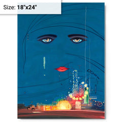 Celestial Eyes by Francis Cugat metal print on a plain backdrop in size 18"x24".