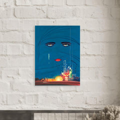 Celestial Eyes by Francis Cugat metal print mockup