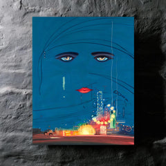 Celestial Eyes by Francis Cugat metal print mockup