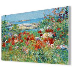 Celia Thaxter's Garden, Isles of Shoals, Maine by Childe Hassam metal print mockup