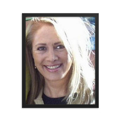 Celmira Luzardo framed print on a plain backdrop in size 16"x20".