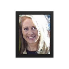 Celmira Luzardo framed print on a plain backdrop in size 8"x10".