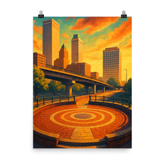 Center of the Universe Tulsa Oklahoma USA poster on a plain backdrop in size 8"x10".