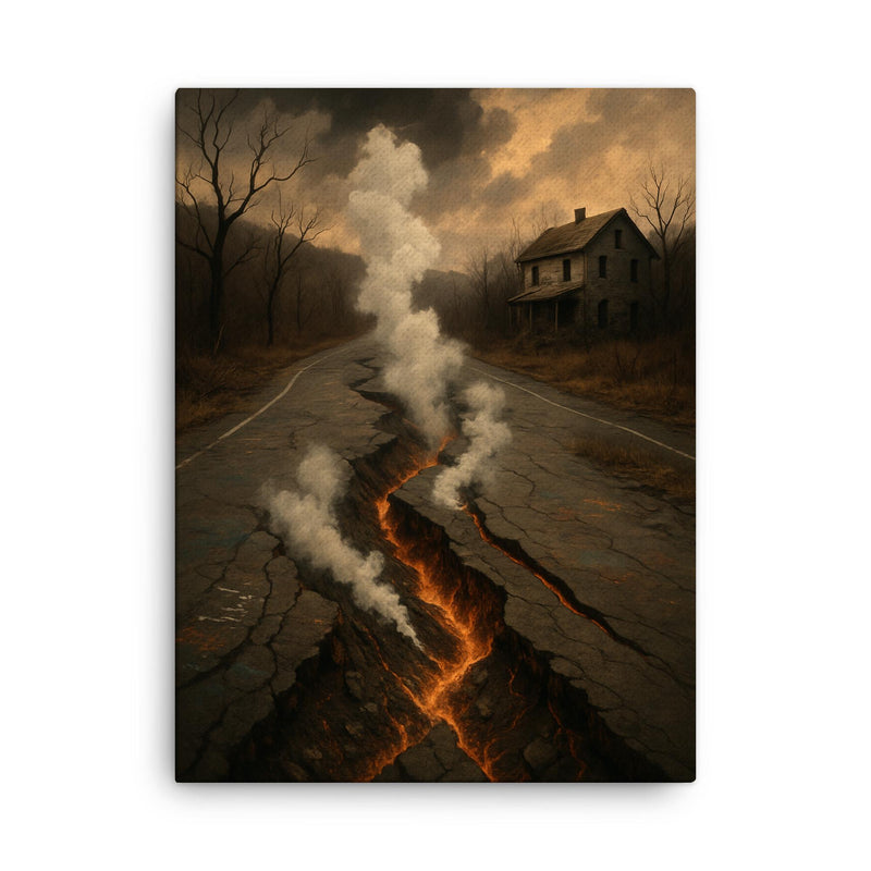 Centralia Coal Fire Town Pennsylvania USA canvas print on a plain backdrop in size 18