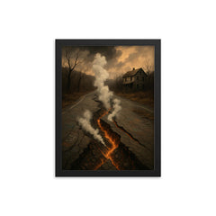 Centralia Coal Fire Town Pennsylvania USA framed print on a plain backdrop in size 12"x16".