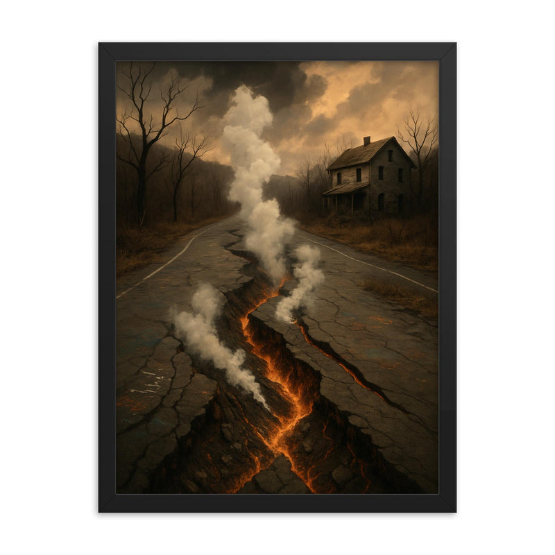 Centralia Coal Fire Town Pennsylvania USA framed print on a plain backdrop in size 18